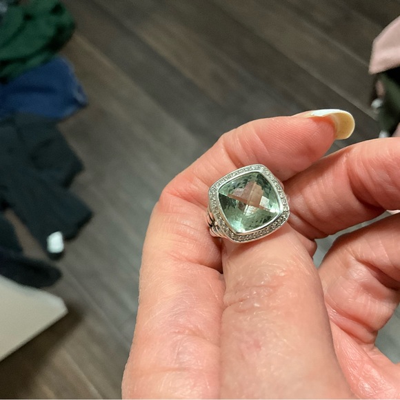 David Yurman 11mm Albion Prasiolite Ring Size 5.5 - Picture 2 of 5